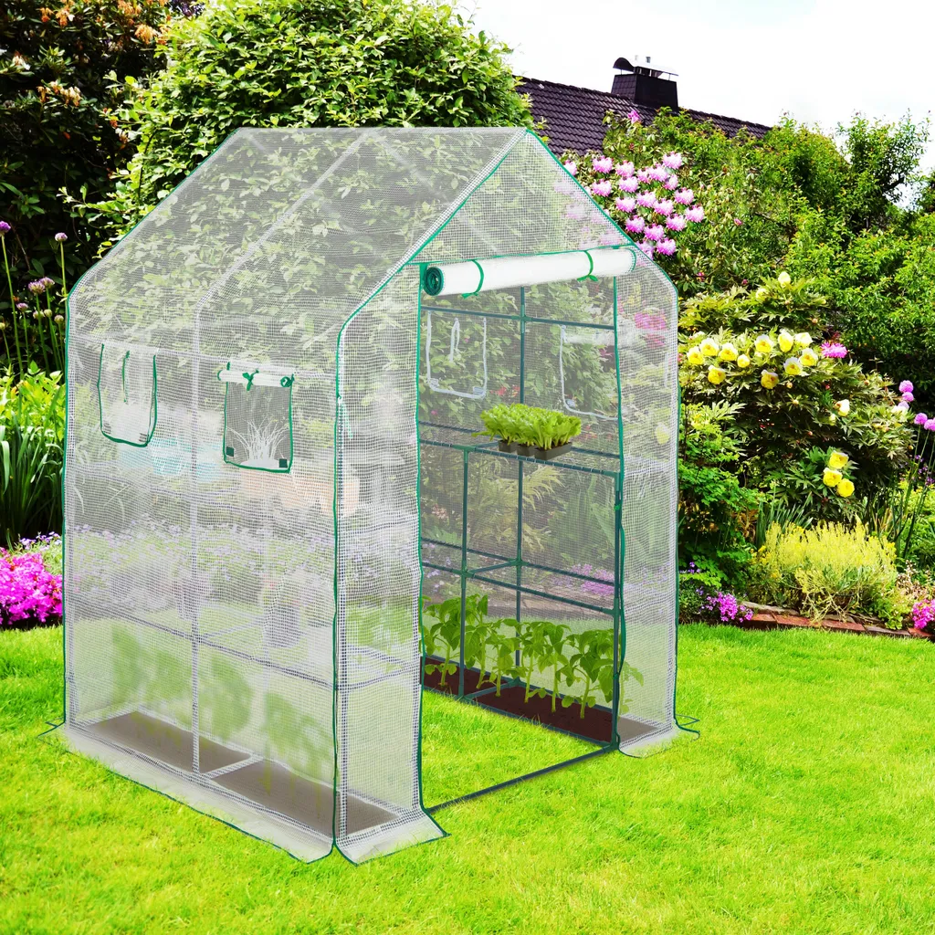 Relaxdays Begehbares Gewächshaus Mit 4 Fenstern 4 Relaxdays Begehbares Gewächshaus Mit 4 Fenstern – Bild 2