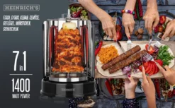 Dönergrill Für Zuhause, Schaschlikgrill Rotissiere Hähnchengrill Gyros Kebab, Drehspieß, Elektro Grill, BBQ, Tischgrill, Hähnchen, Vertikalgrill Aus Edelstahl Inkl. 6 Schaschlikspieße -Günstiges Laube Lust Geschäft d6786e8479473355c6fef48ac967c681