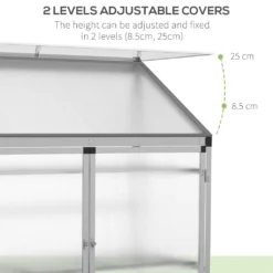 Outsunny Alu-Gewächshaus Mit Fundamentrahmen 3 Ebenen Frühbeet 129,5 X 58 X 140,5 Cm Treibhaus Pflanzenhaus Tomatenhaus -Günstiges Laube Lust Geschäft d87c6f6183dcb29d526f1588f3e93b4d