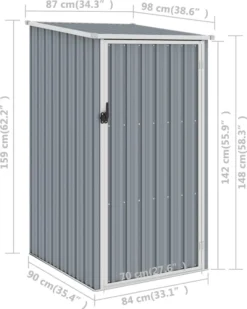 VidaXL Gerätehaus Grau 87x98x159 Cm Verzinkter Stahl 15 VidaXL Gerätehaus Grau 87x98x159 Cm Verzinkter Stahl -Günstiges Laube Lust Geschäft d8b42ffda98ec7970ca113e99a78c6af
