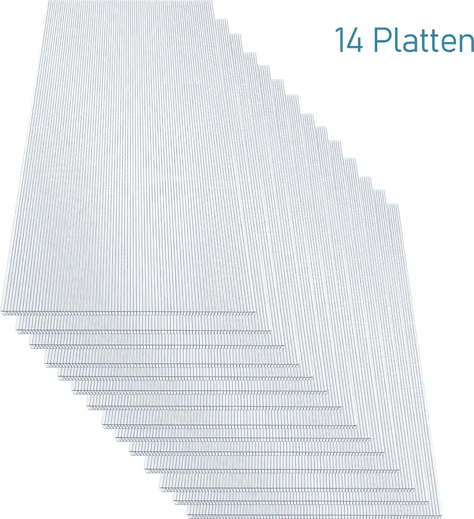 EINFEBEN 14x Doppelstegplatte Garten- & Gewächshaus-Zubehör Geringes Gewicht Hohlkammerplatte 4mm Farblos Stegplatten 5 EINFEBEN 14x Doppelstegplatte Garten- & Gewächshaus-Zubehör Geringes Gewicht Hohlkammerplatte 4mm Farblos Stegplatten – Bild 3