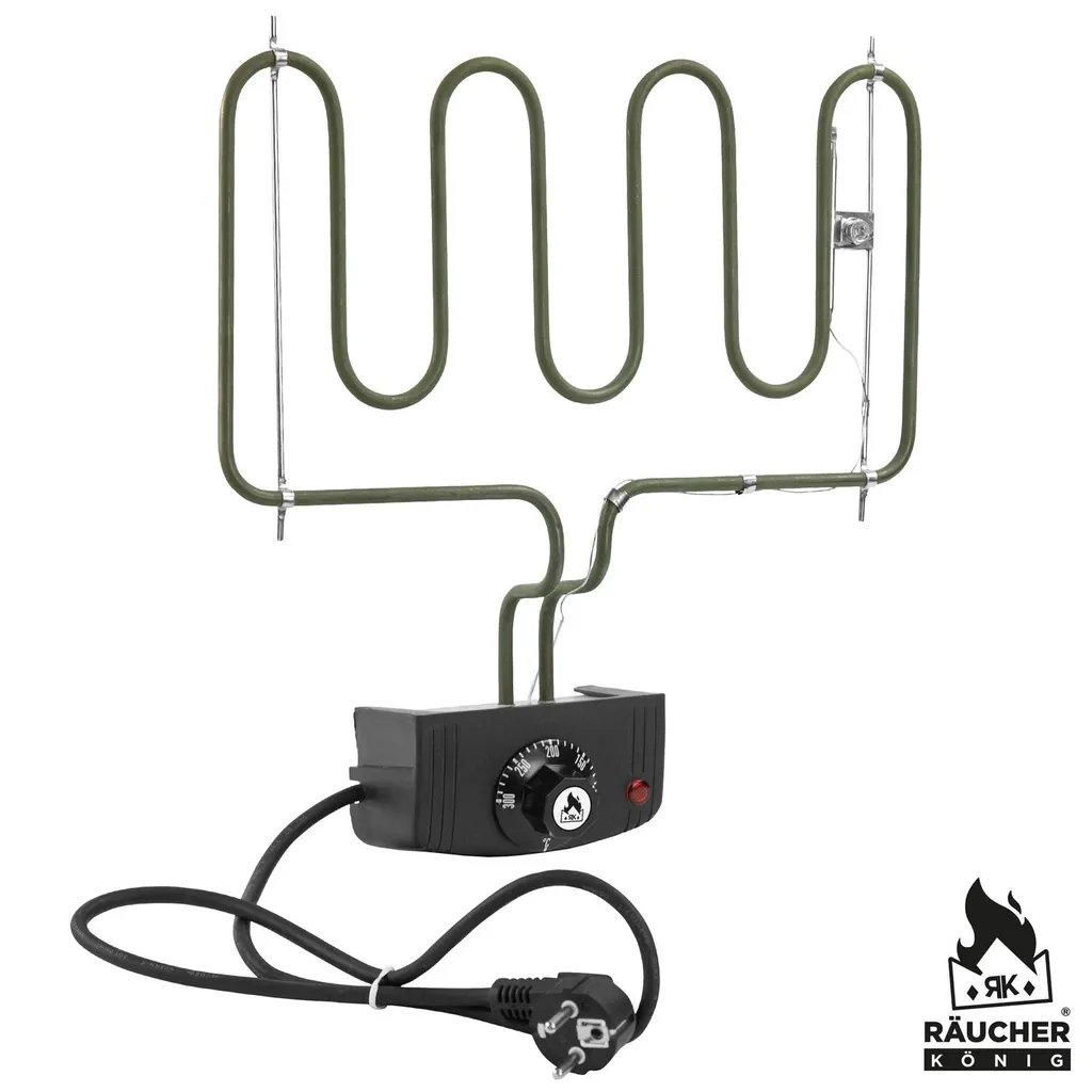 Räucher König 2000W Elektrische Heizschlange Mit Thermostat Für Räucherofen - Gekröpft 4 Räucher König 2000W Elektrische Heizschlange Mit Thermostat Für Räucherofen - Gekröpft – Bild 2