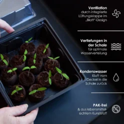 HappySeed Gewächshaus Mit 12 Kokos Quelltabletten - Zur Vorkultivierung Und Anzucht Von Kräutern, Gemüse Und Blumen -Günstiges Laube Lust Geschäft da1d3f9dba1fefdccfcc5961f0579103