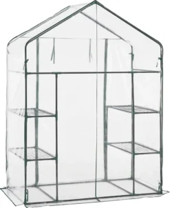 Gewächshaus Hoorn Mit Ablagen 140 X 73 X 195 Cm Foliengewächshaus Mit Reißverschluss Treibhaus Pflanzhaus Stahlrahmen Transparent -Günstiges Laube Lust Geschäft da51e6461aad5b970edb019ea5be997a