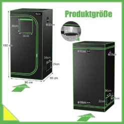 COSTWAY 90x90x180cm Growbox Pflanzenzelt Gewächshaus Mit Bodenwanne Aufbewahrungstasche Beobachtungsfenster & Doppelter Belüftung -Günstiges Laube Lust Geschäft da614325d6e5b68776108fb3bf6c9dac
