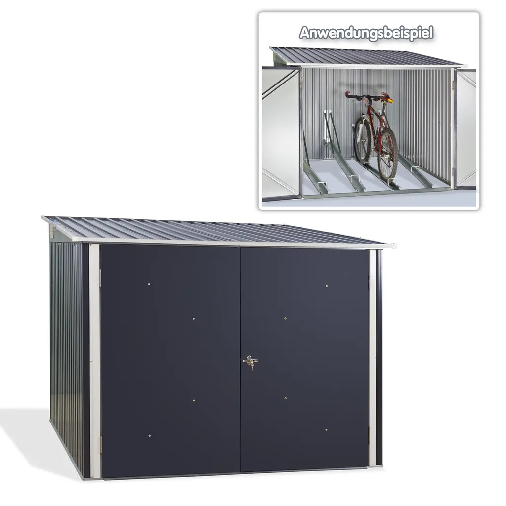 Duramax Fahrradbox Aus Stahlblech Für 4 Räder 9 Duramax Fahrradbox Aus Stahlblech Für 4 Räder – Bild 7