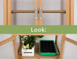 Needs&wants Mini Gewächshaus Klein Winterfest Aus Holz Für Balkon Garten Zimmer Indoor, Frühbeet Hochbeet Treibhaus Anzucht Aufzucht Von Pflanzen Pflanzschrank Anzuchthaus, 58x43x76 Cm, Polycarbonat, Braun -Günstiges Laube Lust Geschäft db0b7a3f4813150243154185dcc889e0