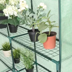 COSTWAY Gewächshaus Foliengewächshaus Treibhaus Tomatenhaus Pflanzenhaus Folienhaus Folienzelt 143x143x195cm Grün -Günstiges Laube Lust Geschäft dc33045df996ea567f64464a3ca9256c