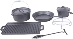 El Fuego Pfannen-Schmortopf-Set Dutch Oven Set 7-teilig, Schwarz -Günstiges Laube Lust Geschäft dcac5c1fb1bf5bb344b2b6b32bed4be0