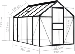 VidaXL Gewächshaus Anthrazit Aluminium 5,89 M² -Günstiges Laube Lust Geschäft dcbc1b8b3923bd0488d3266a64c1bbc1