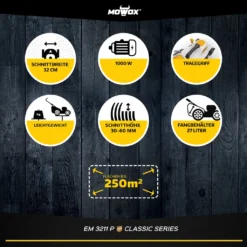 MOWOX Elektrorasenmäher EM 3211 P, 1100 W -Günstiges Laube Lust Geschäft dcc9b9fcce80fc9dba935d61c92f5a74