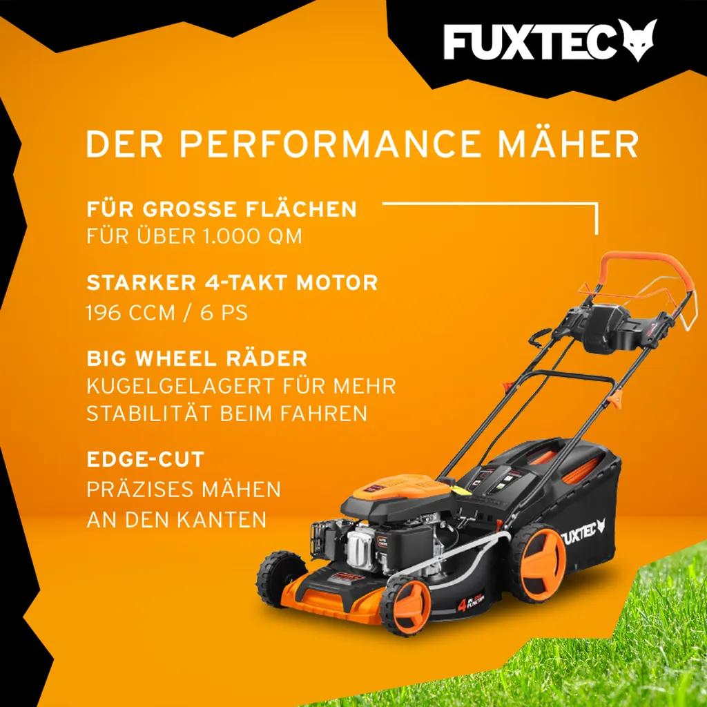 FUXTEC Benzin Rasenmäher RM5196eS 196ccm Selbstantrieb Motormäher Mäher 6PS 8 FUXTEC Benzin Rasenmäher RM5196eS 196ccm Selbstantrieb Motormäher Mäher 6PS – Bild 6
