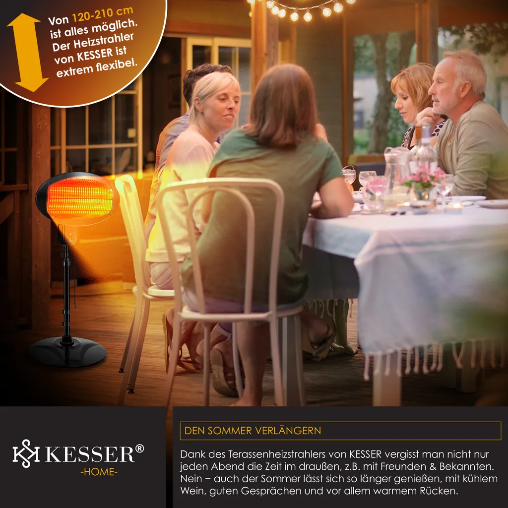 Kesser® 2000 Watt Infrarot Heizstrahler Standheizer Terrassenheizung Terrassen Strahler 7 Kesser® 2000 Watt Infrarot Heizstrahler Standheizer Terrassenheizung Terrassen Strahler – Bild 5