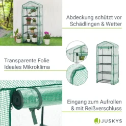 Juskys Foliengewächshaus Aufrollbare Tür – Kompaktes Gewächshaus Für Pflanzen - Stabiles Balkon Treibhaus Mit 4 Ebenen, Großem Eingang, PE-Abdeckung 19 Juskys Foliengewächshaus Aufrollbare Tür – Kompaktes Gewächshaus Für Pflanzen - Stabiles Balkon Treibhaus Mit 4 Ebenen, Großem Eingang, PE-Abdeckung -Günstiges Laube Lust Geschäft dde4f2b3aa7d3567828117912d4fc057