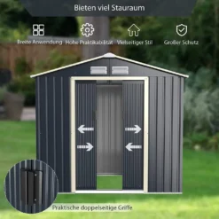 COSTWAY Gerätehaus Metall, Erweitert-213 X 191 X 195 Cm, Geräteschuppen Abschließbar, Gartenhaus Mit 4 Luftschlitzen & Schiebetür, Garten Schuppen Für Rasenmäher Fahrräder, Metallschuppen Outdoor 12 COSTWAY Gerätehaus Metall, Erweitert-213 X 191 X 195 Cm, Geräteschuppen Abschließbar, Gartenhaus Mit 4 Luftschlitzen & Schiebetür, Garten Schuppen Für Rasenmäher Fahrräder, Metallschuppen Outdoor -Günstiges Laube Lust Geschäft de84a55e546e4fa245ef6eed9d6d6e95