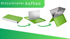 Steinborg Klappgrill | Laptopgrill | Campinggrill | Blitzschneller Aufbau | Hitzebeständiger Rahmen | Grün -Günstiges Laube Lust Geschäft de9f5271a9abe238dc34e8940dc6088a