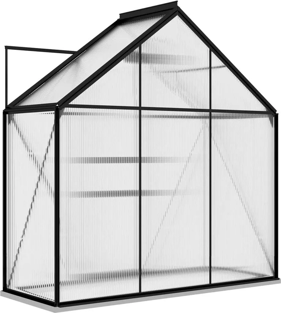 VidaXL Gewächshaus Anthrazit Aluminium 1,33 M² 8 VidaXL Gewächshaus Anthrazit Aluminium 1,33 M² – Bild 6