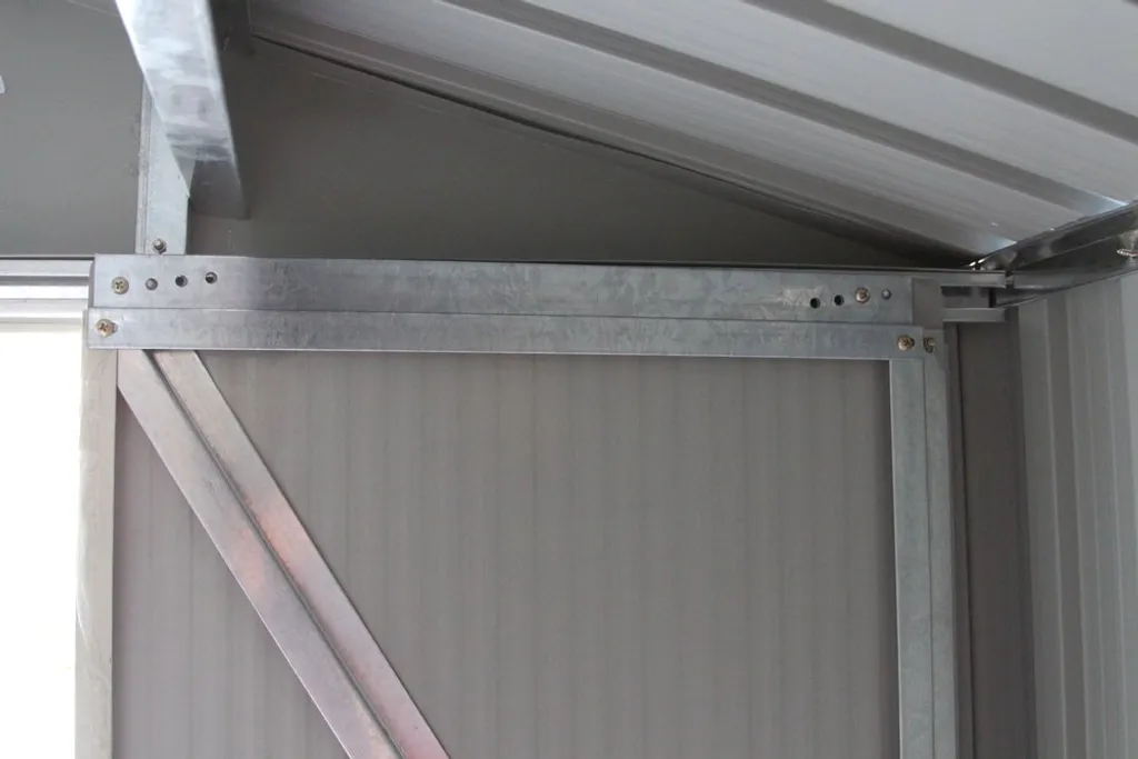 COSTWAY Gerätehaus Geräteschuppen 213x127x185cm Gartenhaus Inkl. Metallfundament Metall Dunkelgrau 5 COSTWAY Gerätehaus Geräteschuppen 213x127x185cm Gartenhaus Inkl. Metallfundament Metall Dunkelgrau – Bild 3