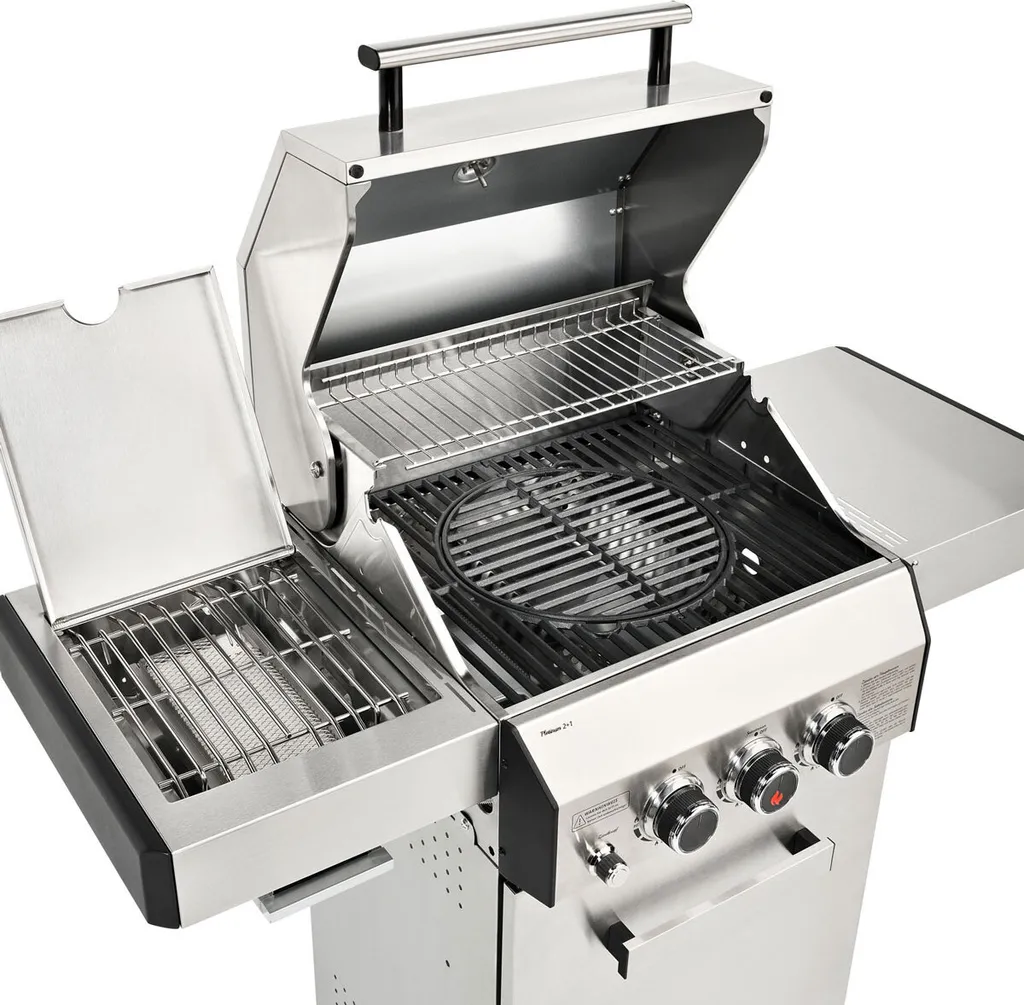 TAINO PLATINUM 2+1 Gasgrill Set Mit Drehspieß Edelstahl Sear-Burner Grillwagen Mit Rotisserie Motor Fleischspieß 7 TAINO PLATINUM 2+1 Gasgrill Set Mit Drehspieß Edelstahl Sear-Burner Grillwagen Mit Rotisserie Motor Fleischspieß – Bild 5