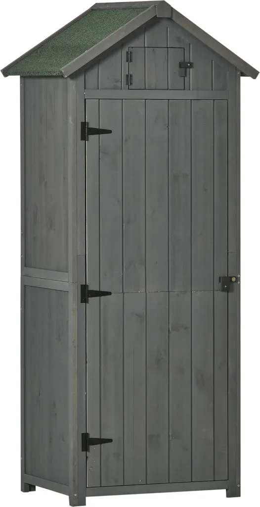 Outsunny Gartenschrank Gartenhaus Gerätehaus Geräteschuppen Mit Fachböden Asphaltdach Fenster Holz Grau+Grün 77 X 54,2 X 179 Cm 3 Outsunny Gartenschrank Gartenhaus Gerätehaus Geräteschuppen Mit Fachböden Asphaltdach Fenster Holz Grau+Grün 77 X 54,2 X 179 Cm
