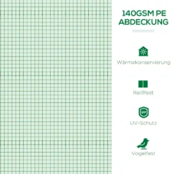 Outsunny Foliengewächshaus Mini Tunnelgewächshaus Mit Mesh Fenster, UV-beständige Frühbeet Für Garten Zur Aufzucht, PE Folie, Grün, 200 X 80 X 45 Cm -Günstiges Laube Lust Geschäft e0044d4e2fcc600fae43e19aa8ed157b