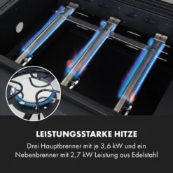 Klarstein Gasgrill Mit Smoker, Gasgrill Mit 4 Brenner, 13,5kW Edelstahl-Gasgrill, BBQ Gasgrill Für Balkon & Garten, Grill Für Gas & Kohle, Gasgrills Mit 4 Brenner & Thermometer -Günstiges Laube Lust Geschäft e0907a202fbca9c429beef29e7651bf8