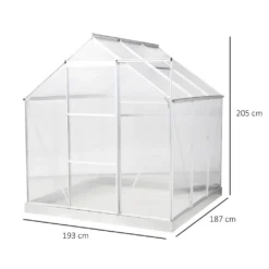 Outsunny Aluminium Gewächshaus Gartenhaus Mit Fenster Tür 193 X 187 X 205 Cm 3,6㎡ Pflanzenhaus Inkl. Fundament Treibhaus Tomatenhaus UV-, Witterungsbeständig 12 Outsunny Aluminium Gewächshaus Gartenhaus Mit Fenster Tür 193 X 187 X 205 Cm 3,6㎡ Pflanzenhaus Inkl. Fundament Treibhaus Tomatenhaus UV-, Witterungsbeständig -Günstiges Laube Lust Geschäft e0d7df0aca7cb6ebc7c4550914f340e3