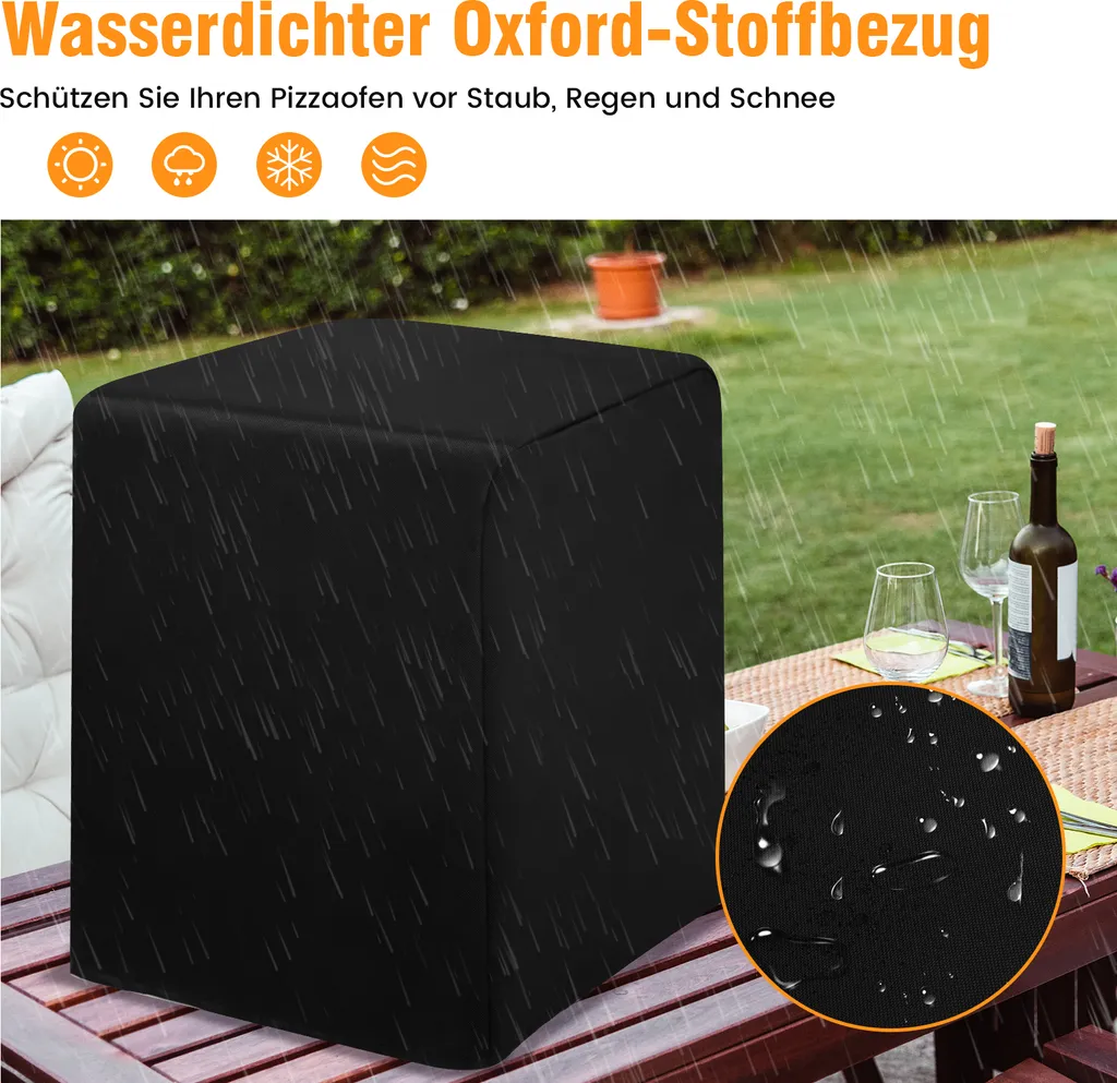 COSTWAY 4-in-1 Pizzaofen, Outdoor-Grill, Holzbefeuerter Pizza Ofen Mit Wasserdichter Abdeckung, Pizzastein, Pizzaschaufel Und Grillrost, Tragbarer Gartenofen Für Garten, Camping, Party 7 COSTWAY 4-in-1 Pizzaofen, Outdoor-Grill, Holzbefeuerter Pizza Ofen Mit Wasserdichter Abdeckung, Pizzastein, Pizzaschaufel Und Grillrost, Tragbarer Gartenofen Für Garten, Camping, Party – Bild 5