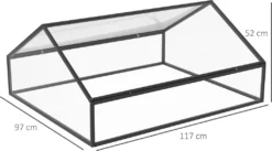 Outsunny Frühbeet Alu Treibhaus Gewächshaus Frühbeetkasten Pflanzenbeet Mit Abdeckung Polystyrolplatte Wetterfest Schwarz+Transparent 117 X 97 X 52 Cm -Günstiges Laube Lust Geschäft e1f6a3198d2ee5796e88d16554400b85