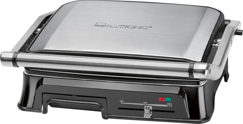 Clatronic KG 3571 Elektrischer Kontaktgrill, Multigrill, Für Beidseitiges & Fettfreies Grillen, Antihaftbeschichtete Platten, Kabelaufwicklung, 2000 Watt, Edelstahl 3 Clatronic KG 3571 Elektrischer Kontaktgrill, Multigrill, Für Beidseitiges & Fettfreies Grillen, Antihaftbeschichtete Platten, Kabelaufwicklung, 2000 Watt, Edelstahl