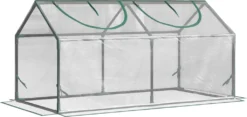 Outsunny Foliegewächshaus Mit Fenster PVC Treibhaus Tomatenhaus Frühbeet 120 X 60 X 60 Cm Transparent