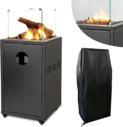 Heizpilz Mit Gas, Heizstrahler Terrasse, Formschöner Gasheizer Mit 8,0 KW Anthrazit