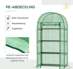 Outsunny Foliengewächshaus Balkon Mit 4 Ablagen Mini Gewächshaus Treibhaus Tomatenhaus Pflanzenhaus Frühbeet Metall Grün 80 X 49 X 160 Cm -Günstiges Laube Lust Geschäft e4a4e660cb1bc73cee37fad4a7a1846f