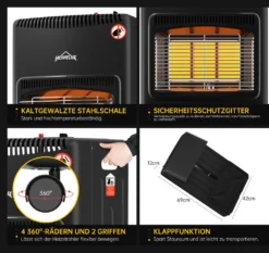 Gasheizung Für Innenräume,HOMELUX Gasheizung 4200 Watt Gasofen Für Innenräume Inkl. Schlauch Und Druckminderer,Infrarot Keramikbrenner,Heizstrahler,Butan- Oder Propangasflaschen Bis 15kg -Günstiges Laube Lust Geschäft e4b1803b9cdde183a9297a5a9612815a