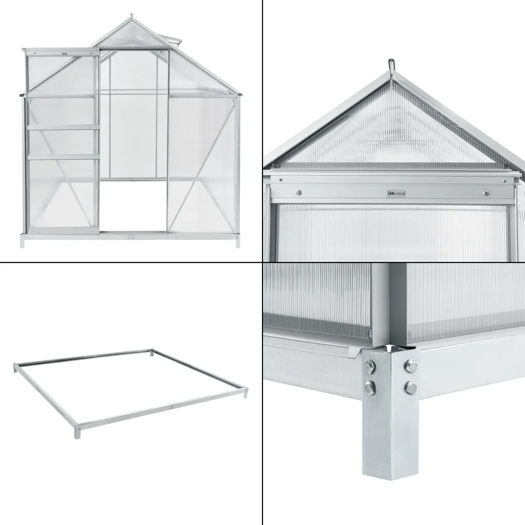 Gewächshaus Oisterwijk Glashaus Mit Fundament 250 X 190 Cm Gartengewächshaus Treibhaus Pavillon Aus Hohlkammerplatten 7 Gewächshaus Oisterwijk Glashaus Mit Fundament 250 X 190 Cm Gartengewächshaus Treibhaus Pavillon Aus Hohlkammerplatten – Bild 5
