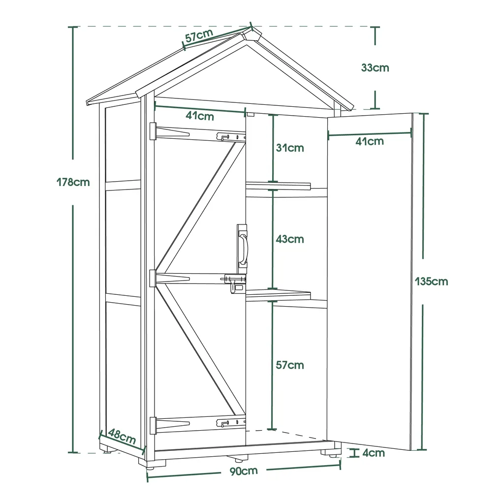 MCombo Gartenschrank Geräteschuppen Werkzeugschrank Outdoor-Schrank Holz 1000D 13 MCombo Gartenschrank Geräteschuppen Werkzeugschrank Outdoor-Schrank Holz 1000D – Bild 11