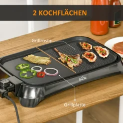 HOMCOM OMCOM Elektrogrill Tischgrill Elektrisch Mit Regelbarer Thermostat Antihaftbeschichtete Grillplatte 1600 W BBQ Indoor-Grill Teppanyaki Mit Abtropfschale 53,5 X 31 X 8 Cm 13 HOMCOM OMCOM Elektrogrill Tischgrill Elektrisch Mit Regelbarer Thermostat Antihaftbeschichtete Grillplatte 1600 W BBQ Indoor-Grill Teppanyaki Mit Abtropfschale 53,5 X 31 X 8 Cm -Günstiges Laube Lust Geschäft e6247d5d96bbde51bbd02ed948de7c9a
