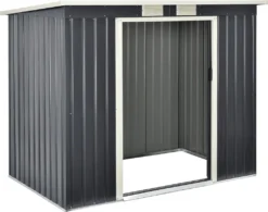 Gartenschuppen 213x130x173cm Aus Metall Gerätehaus Mit Metallrahmen Dunkelgrau -Günstiges Laube Lust Geschäft e730111daad6aecb39720c569abb40bd