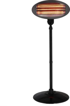 Monzana Heizstrahler Wärmestrahler Terrassenheizer 3 Heizstufen 2000 Watt Stabiler Metallfuß Umkippsicherung