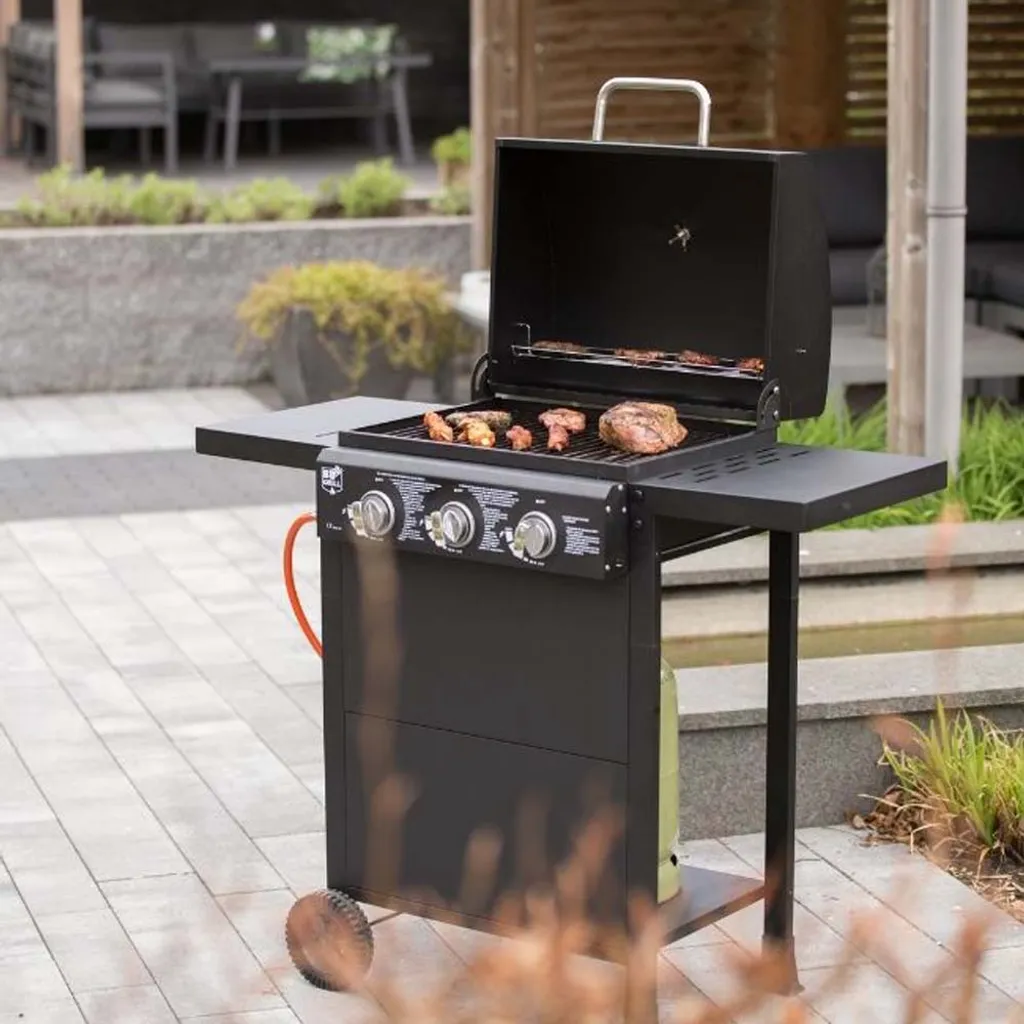 Outtrade Gasbarbecue IOWA BBQ Standgrill Grillwagen Gasgrill Mit 3 Brennern 9 KW 4 Outtrade Gasbarbecue IOWA BBQ Standgrill Grillwagen Gasgrill Mit 3 Brennern 9 KW – Bild 2