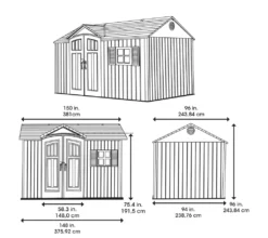 Lifetime Kunststoff Gerätehaus "Texas" Mit Doppel-Flügeltür, 381 X 244 Cm Lichtgrau 8,99 M² -Günstiges Laube Lust Geschäft e9eb2292b5e1a15e9683e3bea4aece74