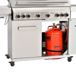 TAINO PLATINUM 6+2 Gasgrill Komplett Edelstahl 6-Brenner Silber Grillwagen BBQ Keramik-Brenner Backburner Sizzle-Zone Piezozündung Seitenkocher Gusseisen-Roste -Günstiges Laube Lust Geschäft ea50b370fa451f8630064bf589379c48 1