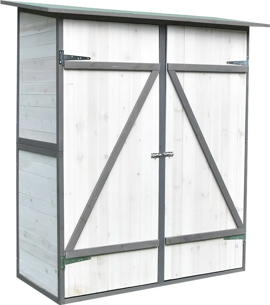 Mucola Gartenhaus Gartenschrank Gerätehaus XXL Geräteschuppen Weiß/Grau Holz 9 Mucola Gartenhaus Gartenschrank Gerätehaus XXL Geräteschuppen Weiß/Grau Holz – Bild 7