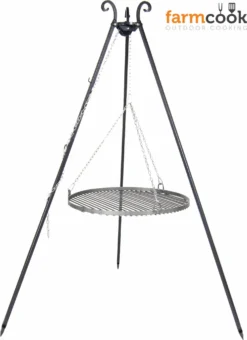 Farmcook E00372 Grill Mit Dem Rost Aus Rohstahl Auf Dem Dreibein VIKING ; Rohstahlrost (Durchmesser): 70cm ; Höhe: 180cm