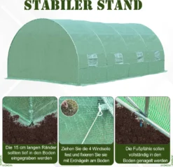 Outsunny Foliengewächshaus Tomatengewächshaus Treibhaus Folientunnel Frühbeet Mit Fenster Grün 590 X 300 X 200 Cm -Günstiges Laube Lust Geschäft eaf07d544ffa26d13d90e22a11d22631