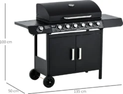 Outsunny Gasgrill BBQ Grillwagen Mit 6 Brennern 1 Seitenbrenner Schrank Multifunktion Metall Schwarz 135 X 50 X 100 Cm 16 Outsunny Gasgrill BBQ Grillwagen Mit 6 Brennern 1 Seitenbrenner Schrank Multifunktion Metall Schwarz 135 X 50 X 100 Cm -Günstiges Laube Lust Geschäft ec94f794f26cb8815333d6039b68a7cd