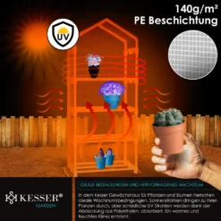 KESSER® Premium Foliengewächshaus Gewächshaus Mit 4 Etagen - 69 X 50 X 158 Cm Treibhaus Mit 4 Regalen - Platzsparend, Hochwertiges Anzuchthaus Garten Balkon Stabil & Einfach Zu Montieren, Farbe:Grün, Größe:4 Etagen -Günstiges Laube Lust Geschäft ecce19d52bad1a874e9eacc6b3960d38