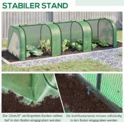 Outsunny Foliengewächshaus Gewächshaus Treibhaus Mit Tür Frühbeet Pflanzenhaus Pflanzenaufzucht Folie Stahl PE Grün 295 X 100 X 80 Cm -Günstiges Laube Lust Geschäft edb55458985dad26c6b27c16cb00adf1