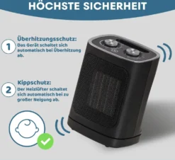 STAHLMANN Keramik Heizlüfter Energiesparend Und Leise 1800W – Heizung Elektrisch Mit Keramik-Heiztechnologie Und Thermostat – Elektrisches Heizgerät, Heizstrahler Innenraum, Electric Heater, 1800 -Günstiges Laube Lust Geschäft ef156bacc250cb9fa3534e0910d2fc40