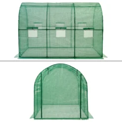 ECD Germany Gewächshaus Mit Metallrahmen - 6m² - 300x200x200 Cm - Grün - Reißverschluss Und 6 Fenstern - Foliengewächshaus Bogendach Treibhaus Frühbeet Pflanzenhaus Tomatenhaus Folientunnel -Günstiges Laube Lust Geschäft f1f5b13dbf19384ee49350c31a41a4d0